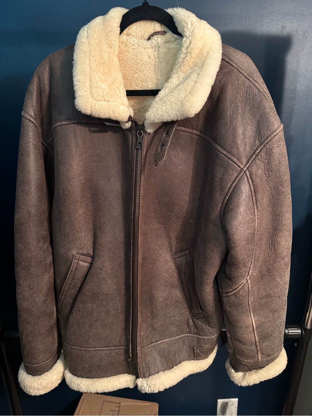 Wilson’s leather vintage Shearling wool jacket, large